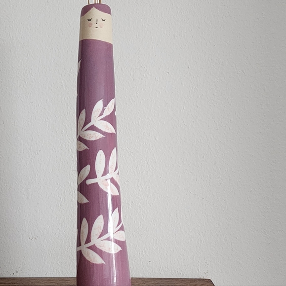 Reyna Glossy Porcelain Purple Floral Bud Vase - Picture 2 of 6